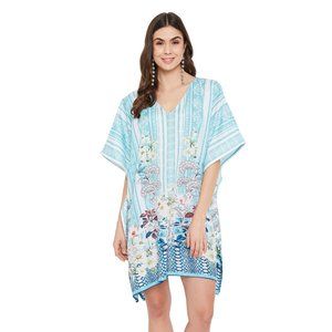 Gypsie Blu Floral Print Mini Dress Tunic Cover Ups for Ladies and Girls